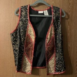 White Stag black/red/gold vest/top